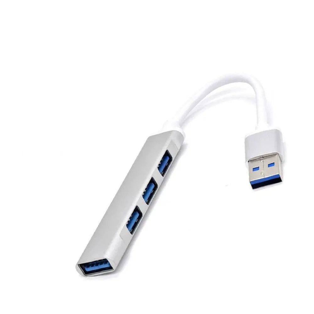 4 Port USB 3.0 Hub Multiport High Speed Type C Splitter OTG Stable USB&Type-c Adapter for PC Computer Accessories PC Peaceful Pleasures Health and Wellness USB Silver