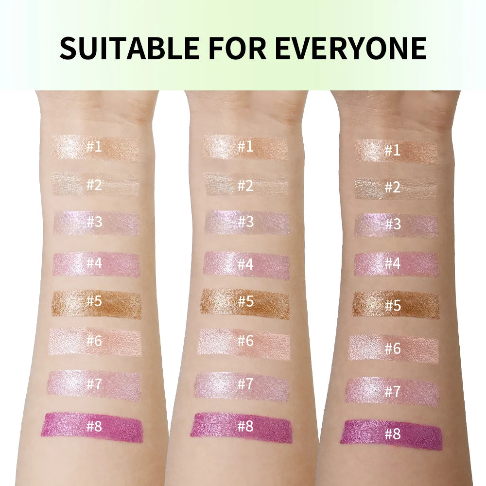 8Colors Cream Highlighter/Brow/Blush Palett Face Brighten Highlighter Blush&Contouring Shimmer Waterproof Makeup Tool Cosmetics Peaceful Pleasures Health and Wellness