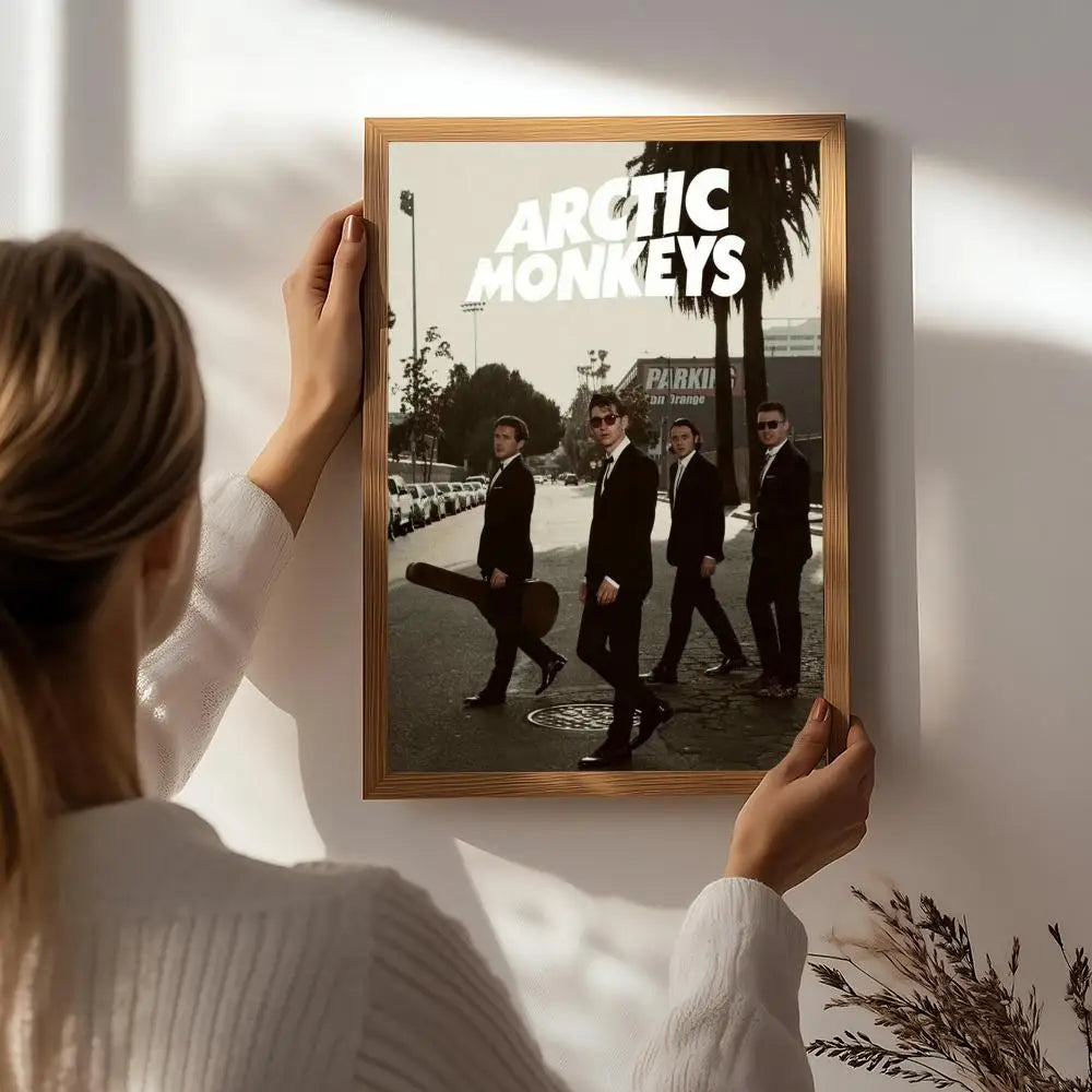Band A-Arctic Monkeys Poster HD Self Adhesive Waterproof Wall Art Ideal for Home Office Dorm Bedroom Great Gift Peaceful Pleasures Health and Wellness White7 15X20cmNoframe