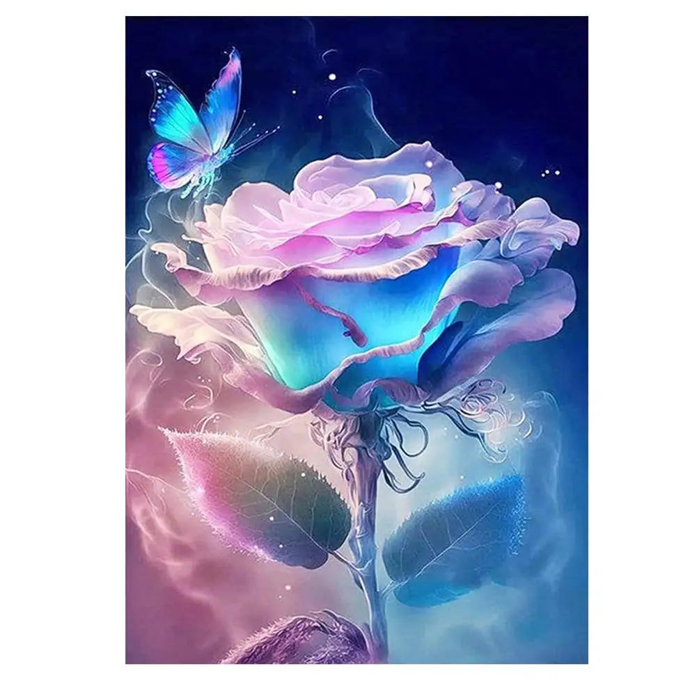 30x40cm Rose Flower Diamond Painting Full round Square Diamond Living Room Bedroom Decorative Artwork DIY Kit Peaceful Pleasures Health and Wellness E