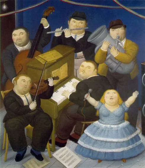 Fernando Botero Famous Oil Painting Fat Couple Dancing Posters Canvas Painting Living Room Wall Mural Picture Decoration Peaceful Pleasures Health and Wellness 23 40x60cm Unframed