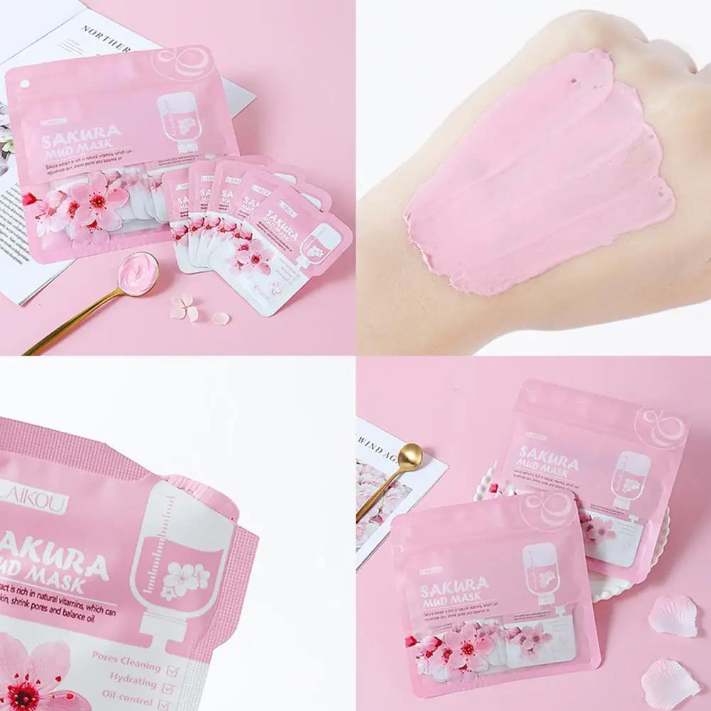 Sakura Volcanic Mud Clay Mask – Oil Control & Deep Cleansing Clay Face Mask Peaceful Pleasures Health and Wellness