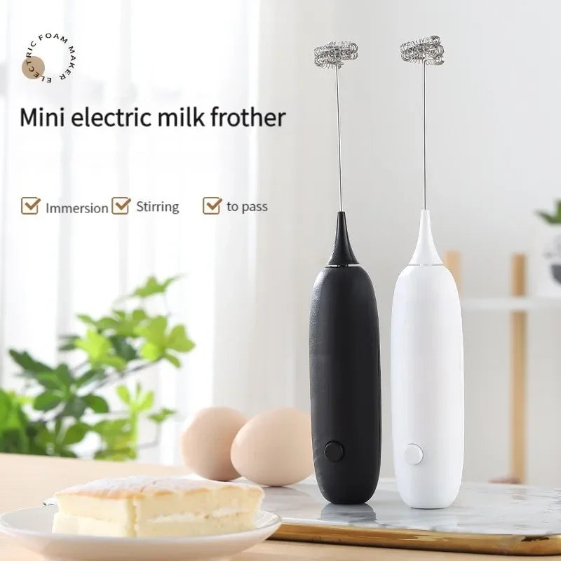 1PC Battery Model Handheld Egg Beater Froth Mixer Kitchen Automatic Coffee Milk Foaming Mixer Kitchen Whisk Tools Peaceful Pleasures Health and Wellness