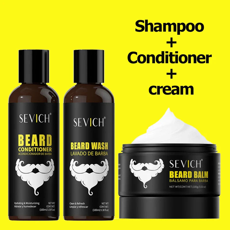 Men's Beard Care Set – Shampoo, Conditioner & Moisturizer