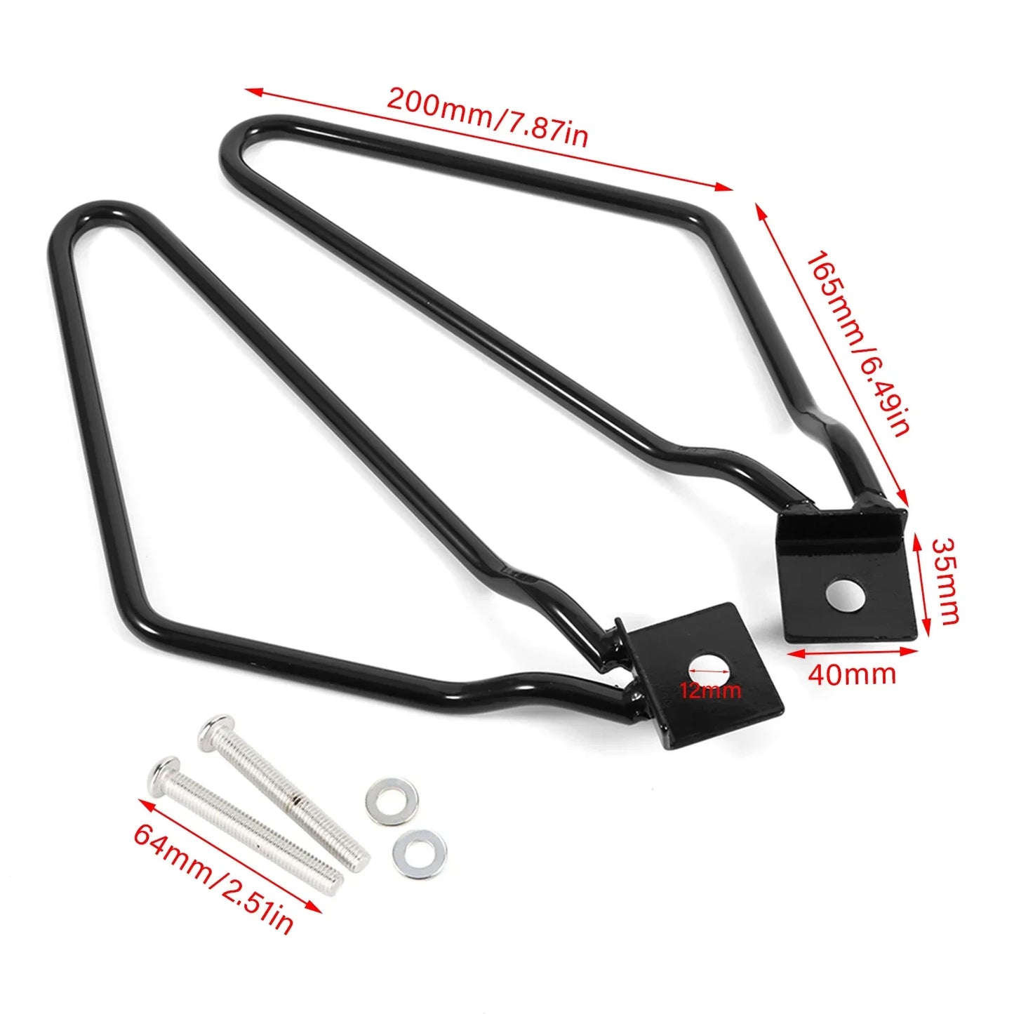 2x Motorcycle Saddlebags Mount Brackets Support XL883 1200 HD1450 1584