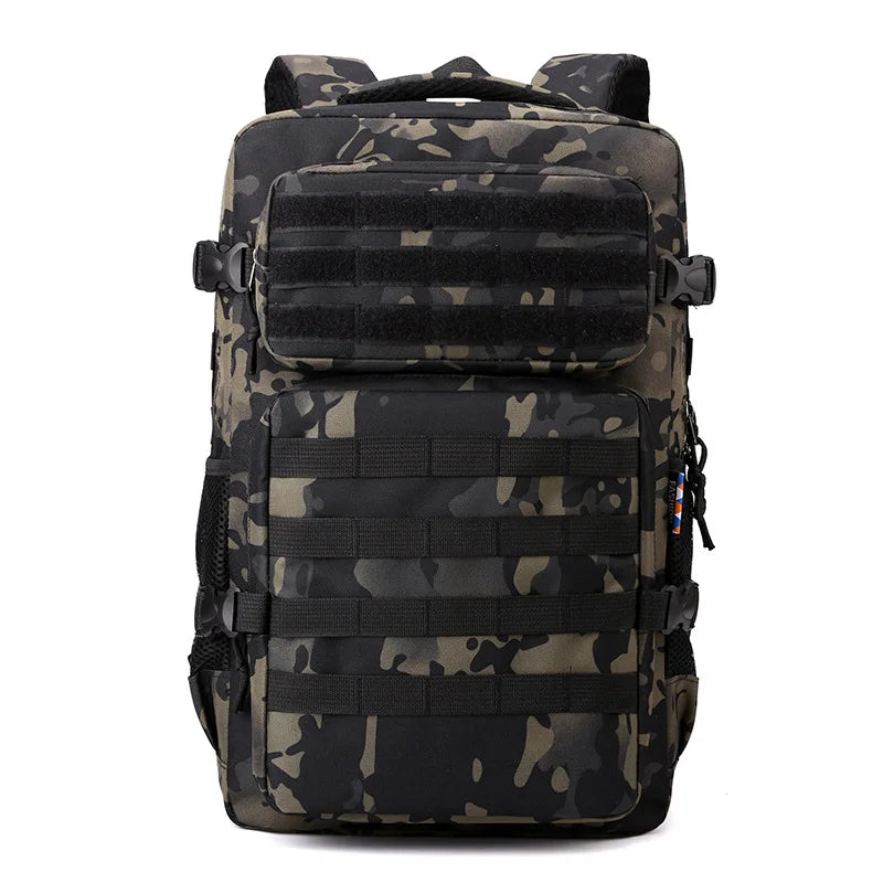 New camouflage outdoor backpack, multi-functional large-capacity hiking backpack, simple and casual travel backpack Peaceful Pleasures Health and Wellness Brown