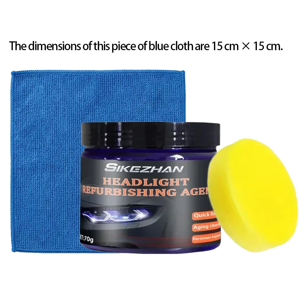 Headlight Polishing Kit – Compound, Sponge & Cloth | Restores Clarity