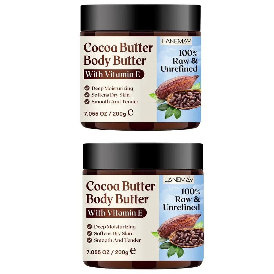 200g/7.05OZCocoa butter 100% RawUltra-Moisturizing Butter to Deeply Hydrate & Condition Skin, Promotes Smooth Skin Tone&Texture Peaceful Pleasures Health and Wellness 200gx2 pieces