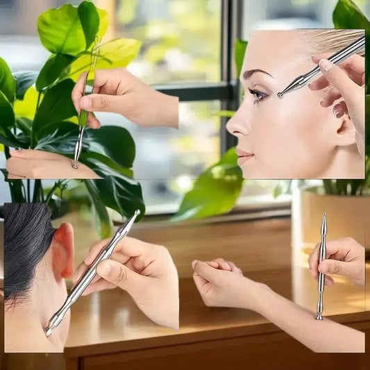 Acupuncture Pen Reflexology Tools Acupressure Pen Stainless Steel/Brass Massage Pen Reflexology Pressing Point Massager Tool For Peaceful Pleasures Health and Wellness