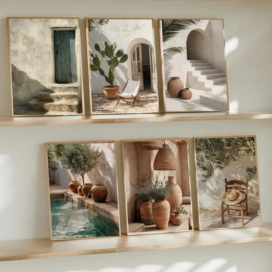 Boho Olive Tree Terracotta Vase Canvas Wall Art | Mediterranean Print Canvas Wall Art Peaceful Pleasures Health and Wellness