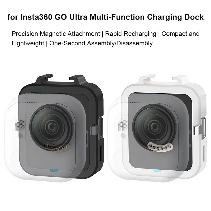 For Insta360 GO Ultra Multi-Purpose Charging Dock With Cold Shoe&1/4" Thread Mounts For LED Light Mic Tripod Charger Base Peaceful Pleasures Health and Wellness