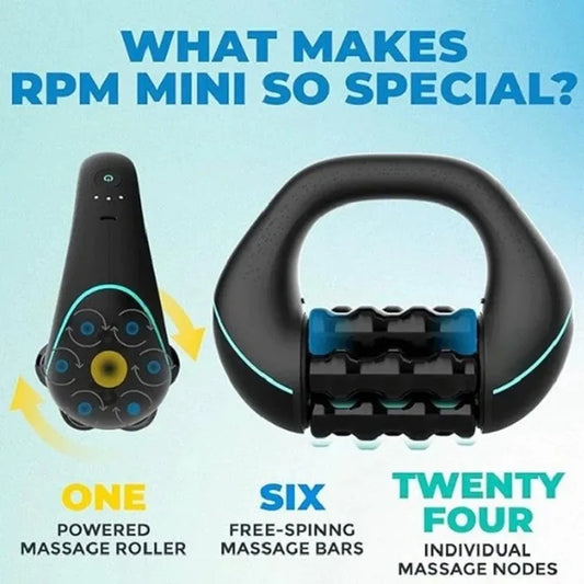 Mini Rolling Percussive Massager Whole Body Fatigue Relief Deep Tissue and Muscle Recovery Rechargeable Powerful 3-Speed Spin Peaceful Pleasures Health and Wellness