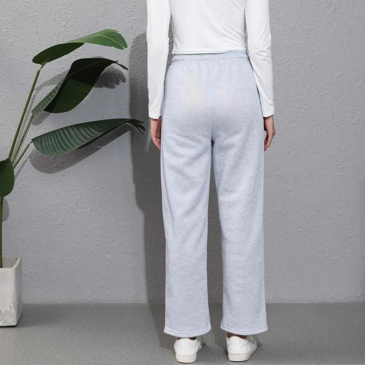 Women's Fleece-Lined Wide Leg Sweatpants | Casual Joggers