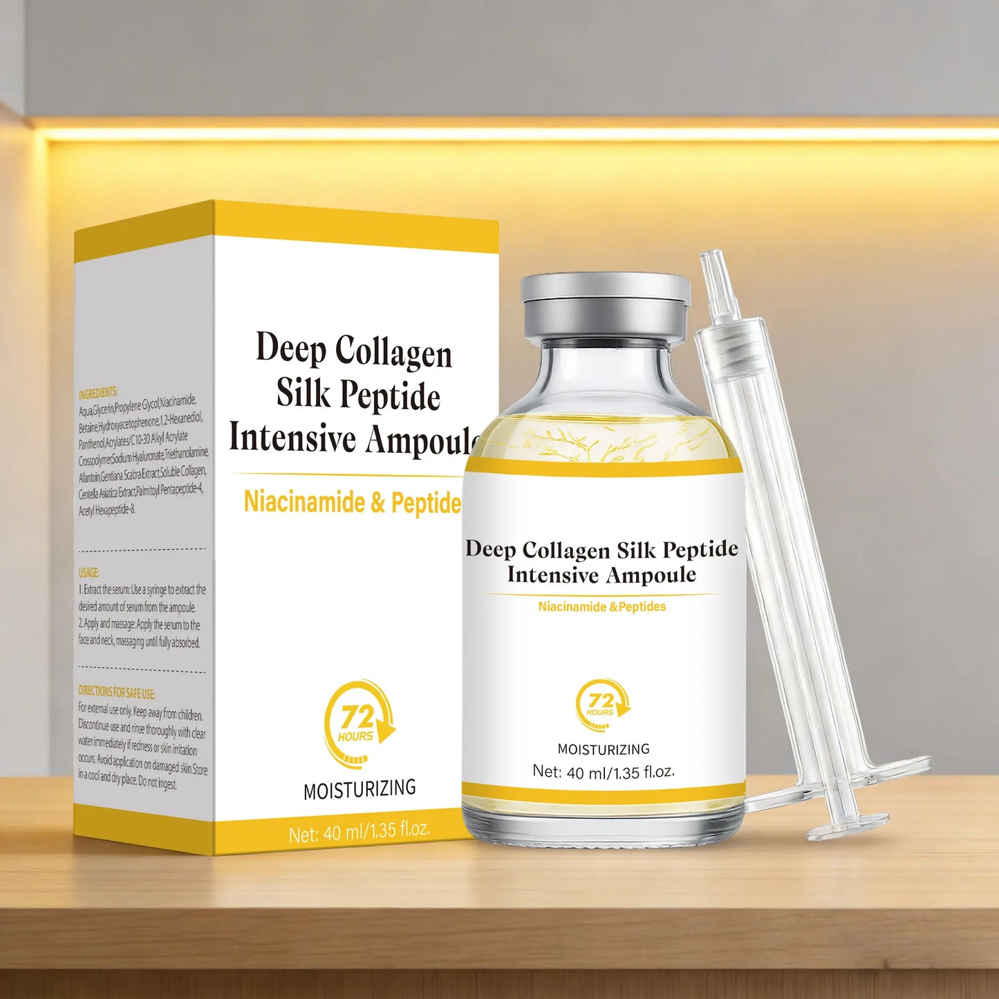 Deep Collagen Silk Peptide Intensive Ampoule Face-Lift Serum with Peptides & Deep Collagen Plumping, Smooth, Korean Skincare Peaceful Pleasures Health and Wellness