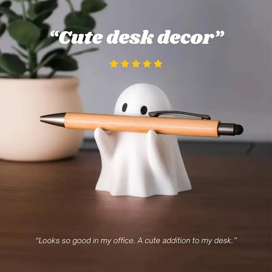 Funny Ghost Pen Holder Spooky Ghost Figurine Design Pencil Holder for Desk Organizer Accessory Gifts for Families Friends Peaceful Pleasures Health and Wellness