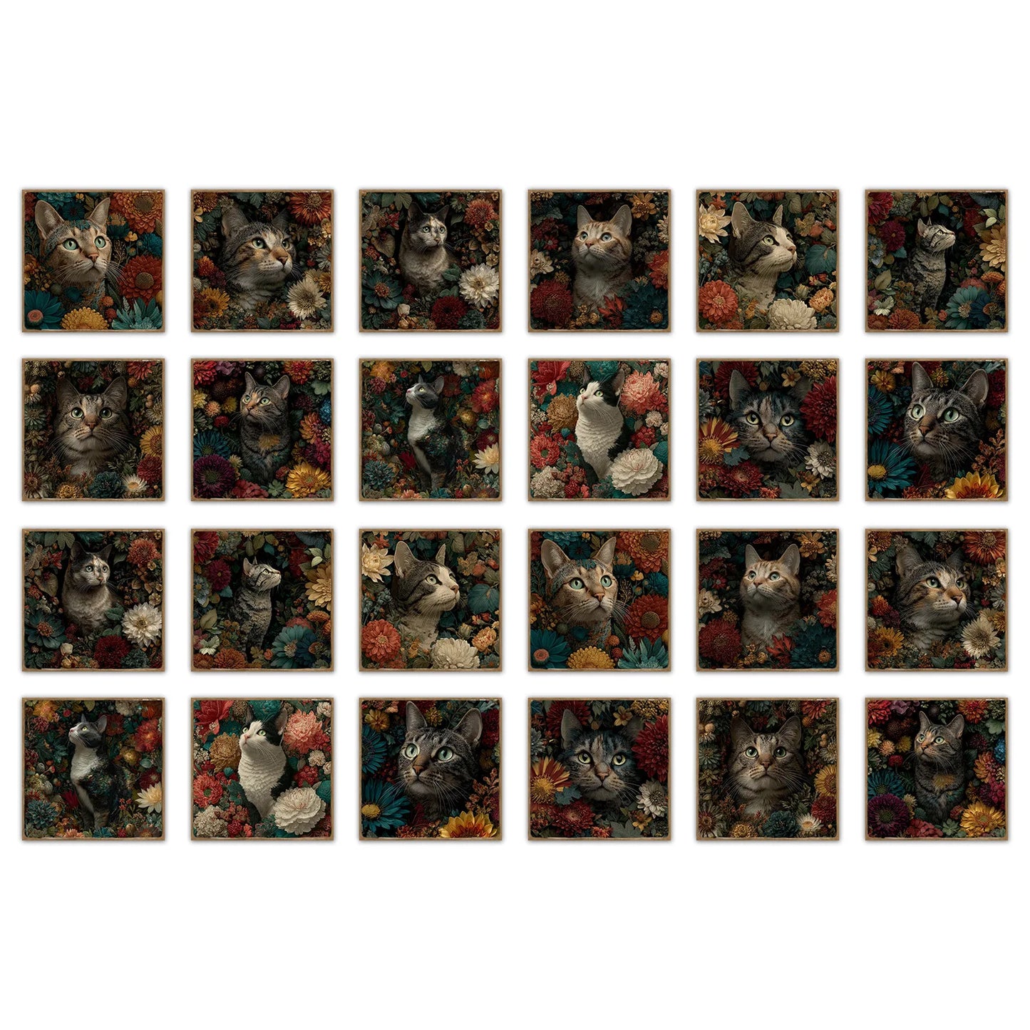 24 pieces European style flower tiles wall stickers Self-adhesive kitchen bathroom decorative ceramic tiles stickers glossy crys Peaceful Pleasures Health and Wellness NHZ72 10X10cm 24PCS