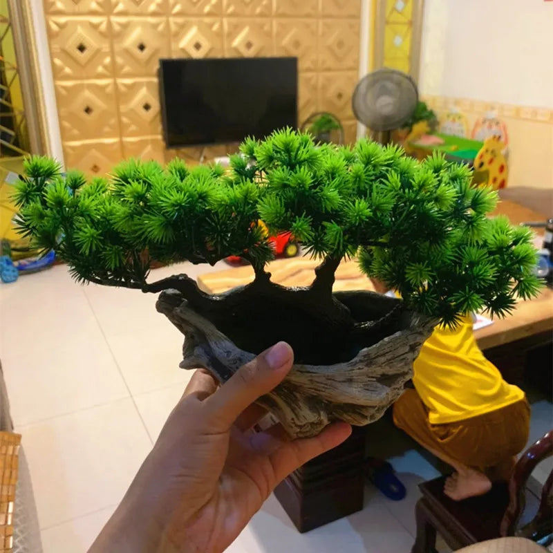 Simulation Welcoming Pine Bonsai Desktop Decor Simulation Plant Small Potted Living Room Green Plant Decoration Ornaments Peaceful Pleasures Health and Wellness