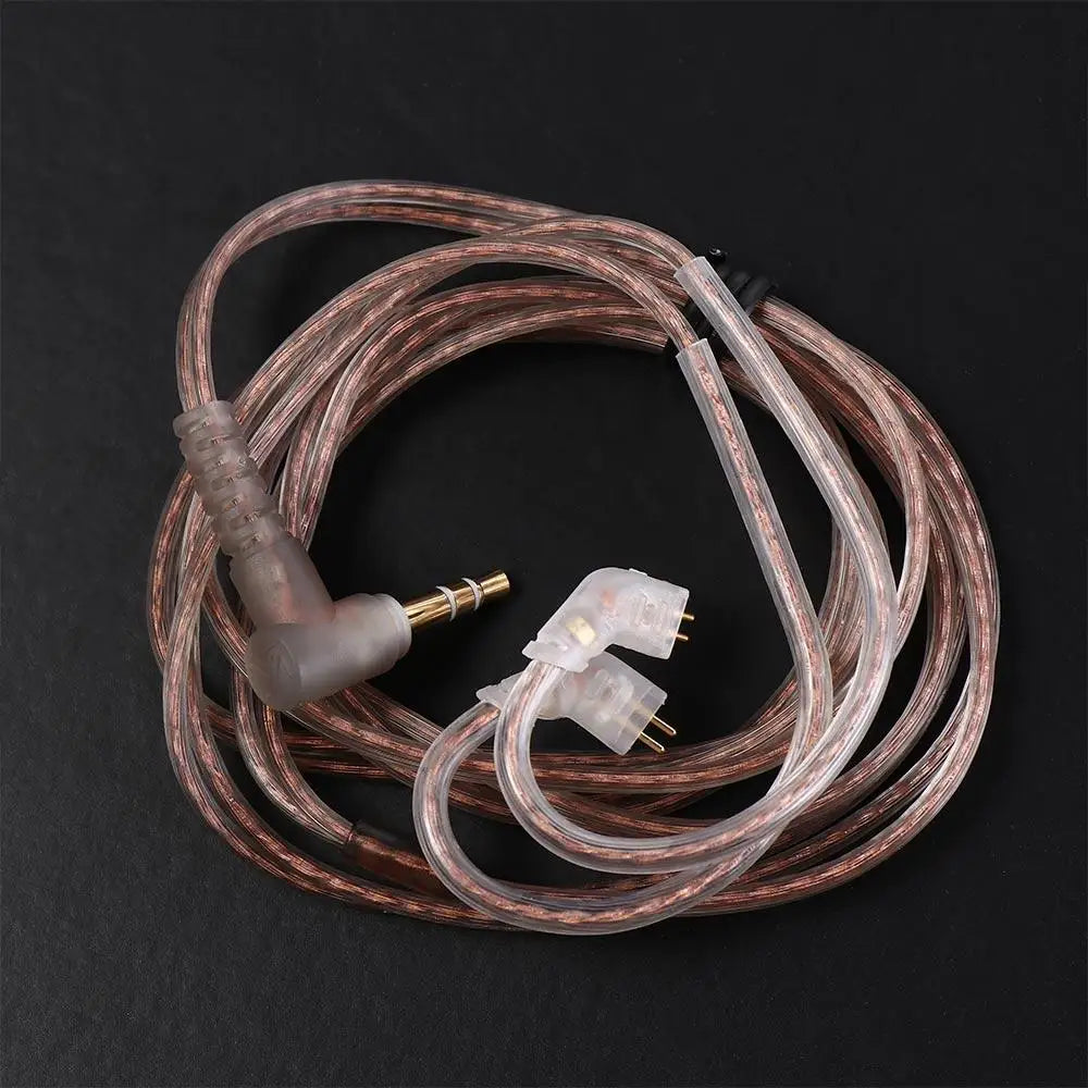 Plated 2Pin Cable High-Purity Upgrade Oxygen-Free Copper KZ Earphones Cord ZS10 Earphone Wire In Ear Cable 2Pin Headphone Cord Peaceful Pleasures Health and Wellness