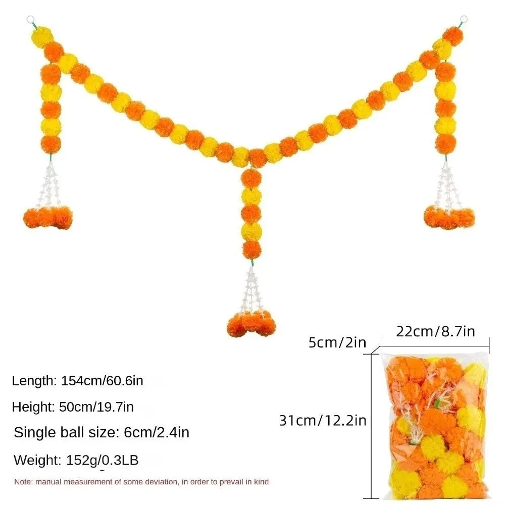 Artificial Marigold Garland – Diwali Pooja Indian Wedding Décor