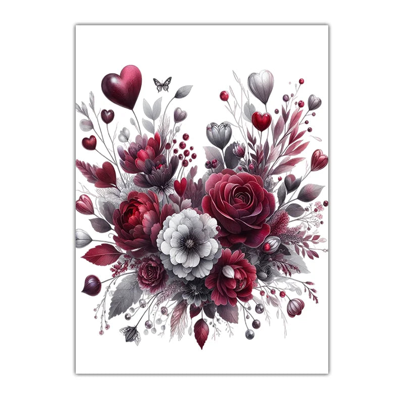 Nordic Rose Botanical Canvas Wall Art | Minimalist Floral Print Botanical Canvas Print Peaceful Pleasures Health and Wellness 02 15x20cm No Frame China Mainland