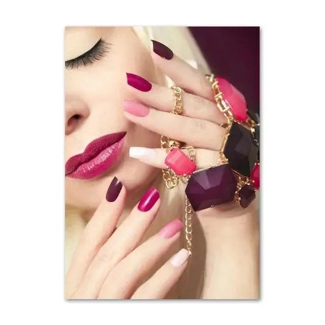 Nail Art Canvas Poster | Nordic Modern Wall Art for Salons