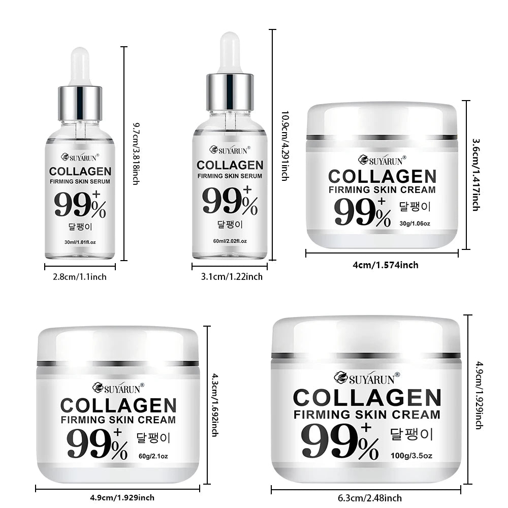 SUYARUN Anti-Aging Collagen Cream & Serum Set - Moisturizing, Wrinkle Reduction, Firming, Brightening - Free Shipping. Peaceful Pleasures Health and Wellness