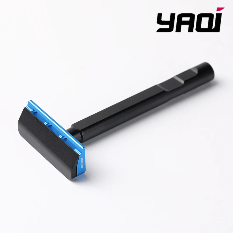 2026 Tachi Aluminum Version YAQI Light Weight Single Edge Safety Razor Black And Blue Colors for Smooth Shaving Experience Peaceful Pleasures Health and Wellness