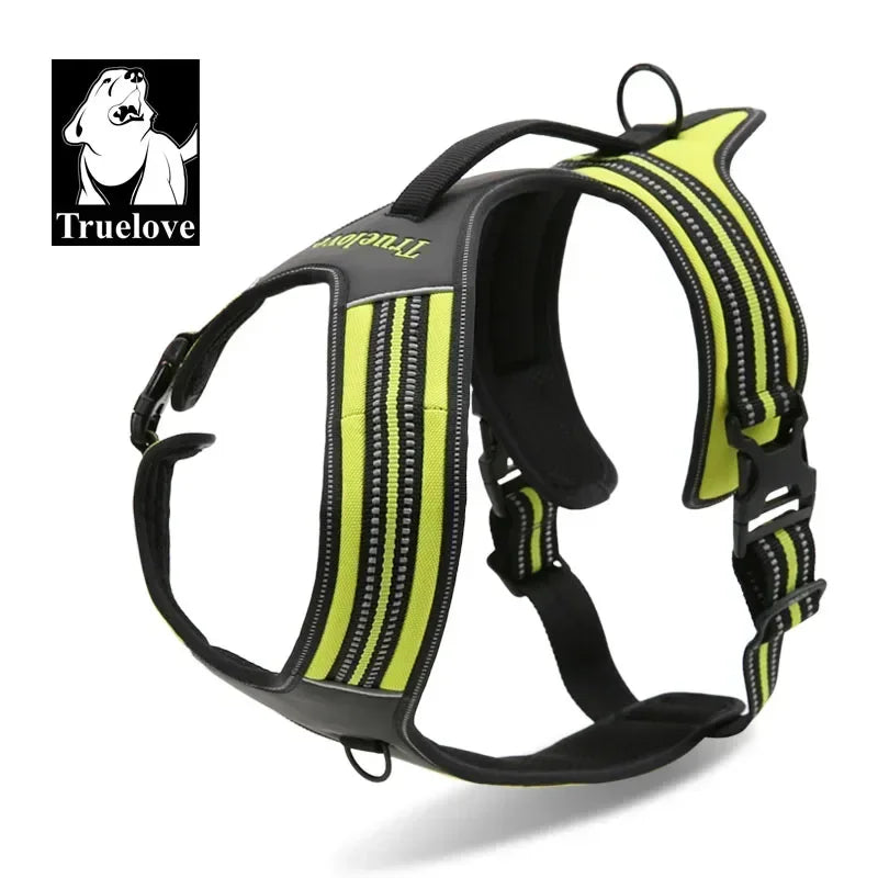 Truelove Sport Nylon Reflective No Pull Dog Harness Outdoor Adventure Pet Vest with Handle xs to xl 5 colors in stock factory Peaceful Pleasures Health and Wellness yellow XS(43-49cm) China Mainland