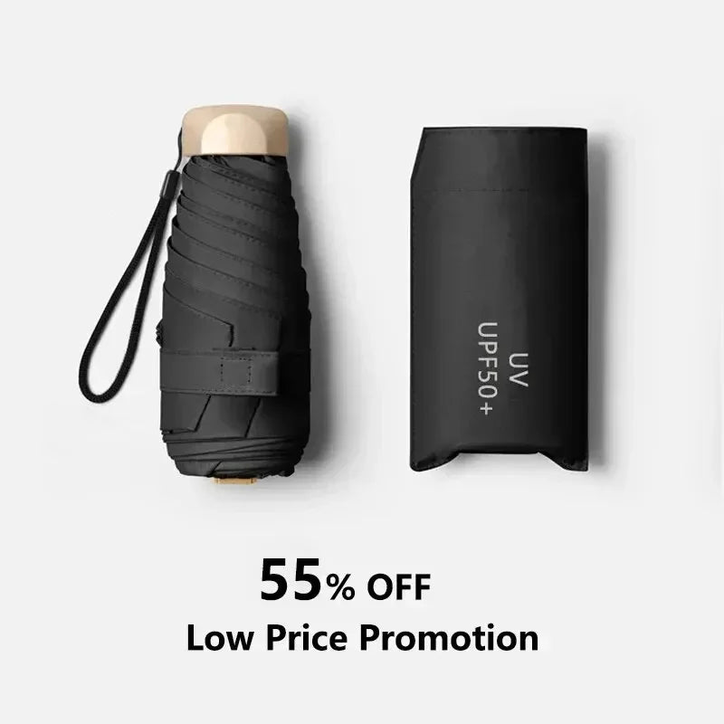 Mini Pocket Parasol – UV Protection Folding Sun & Rain Umbrella