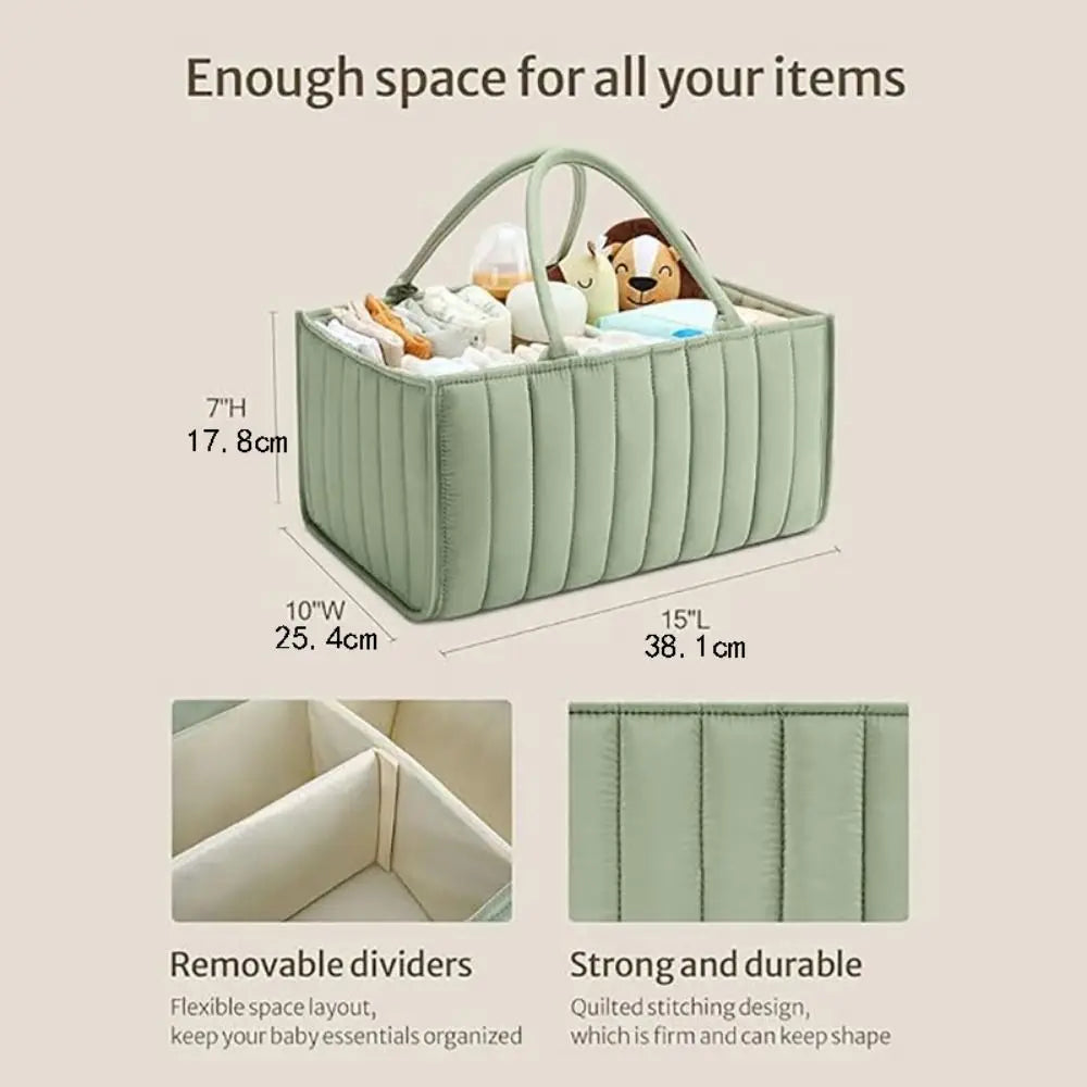 Large Baby Diaper Organizer Bag with Handles & Dividers