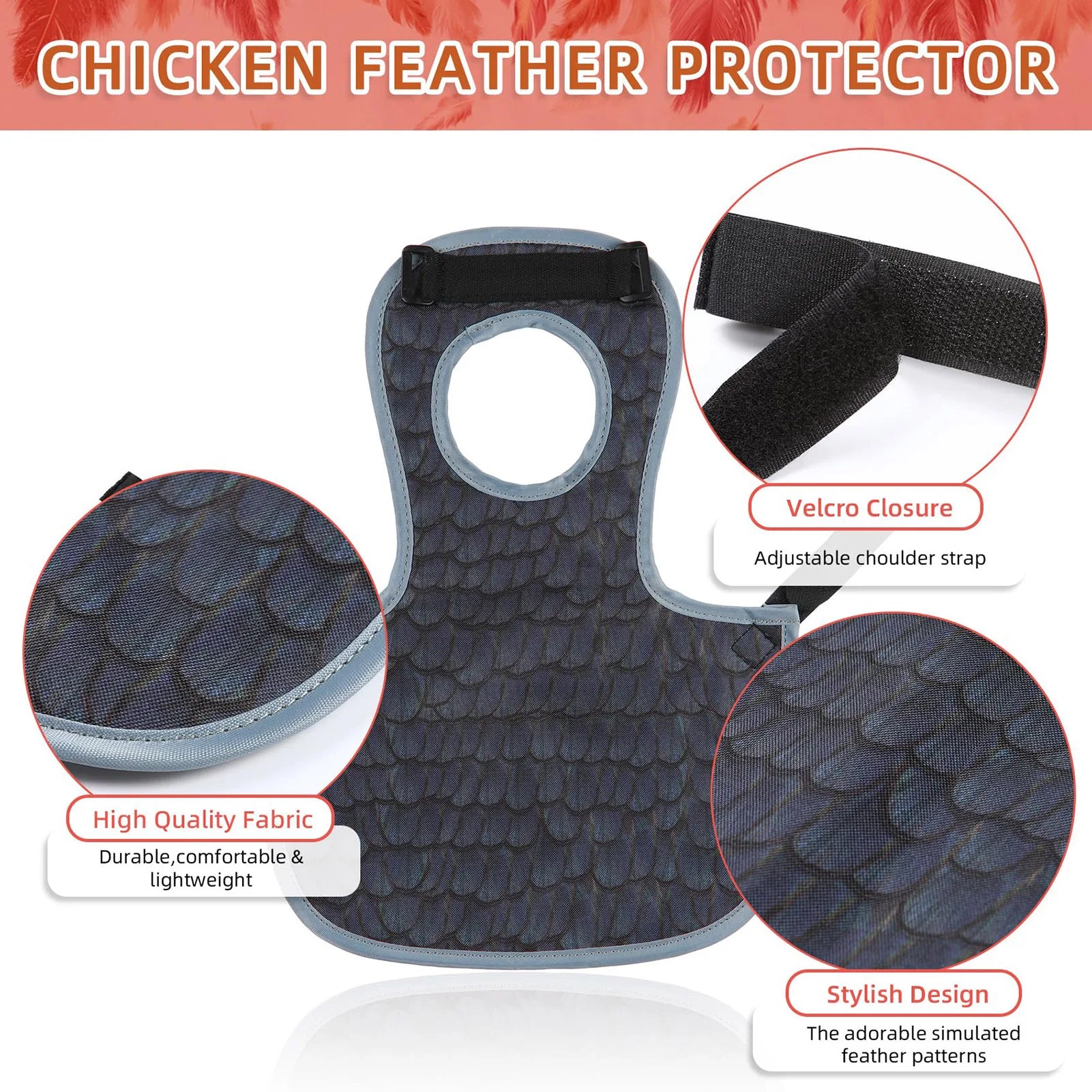 Tightly Fix Hen Duck Apron Adjustable Tightness Oxford Cloth Hen Apron for Quickly Healing Chicken Plumage Peaceful Pleasures Health and Wellness