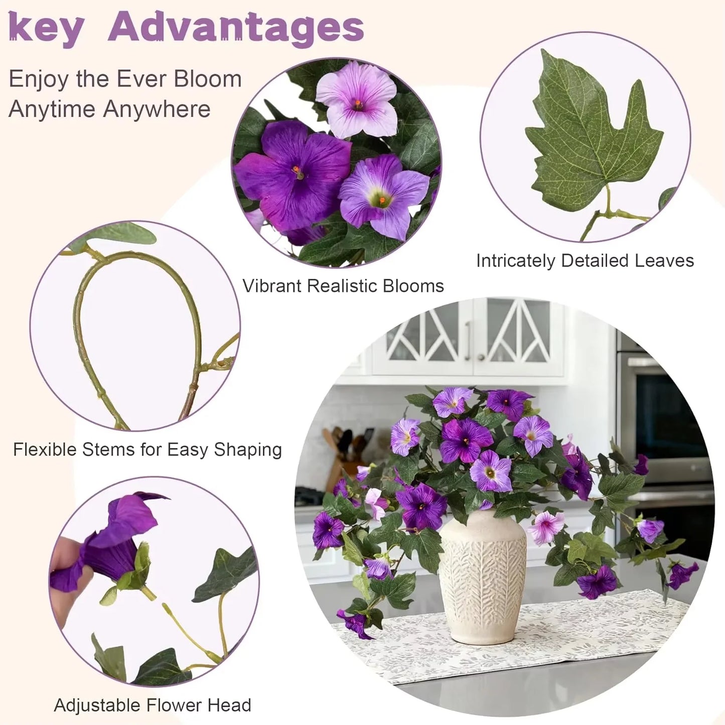 Artificial Silk Petunia Wall Hanging Flowers | Home Garden Decor