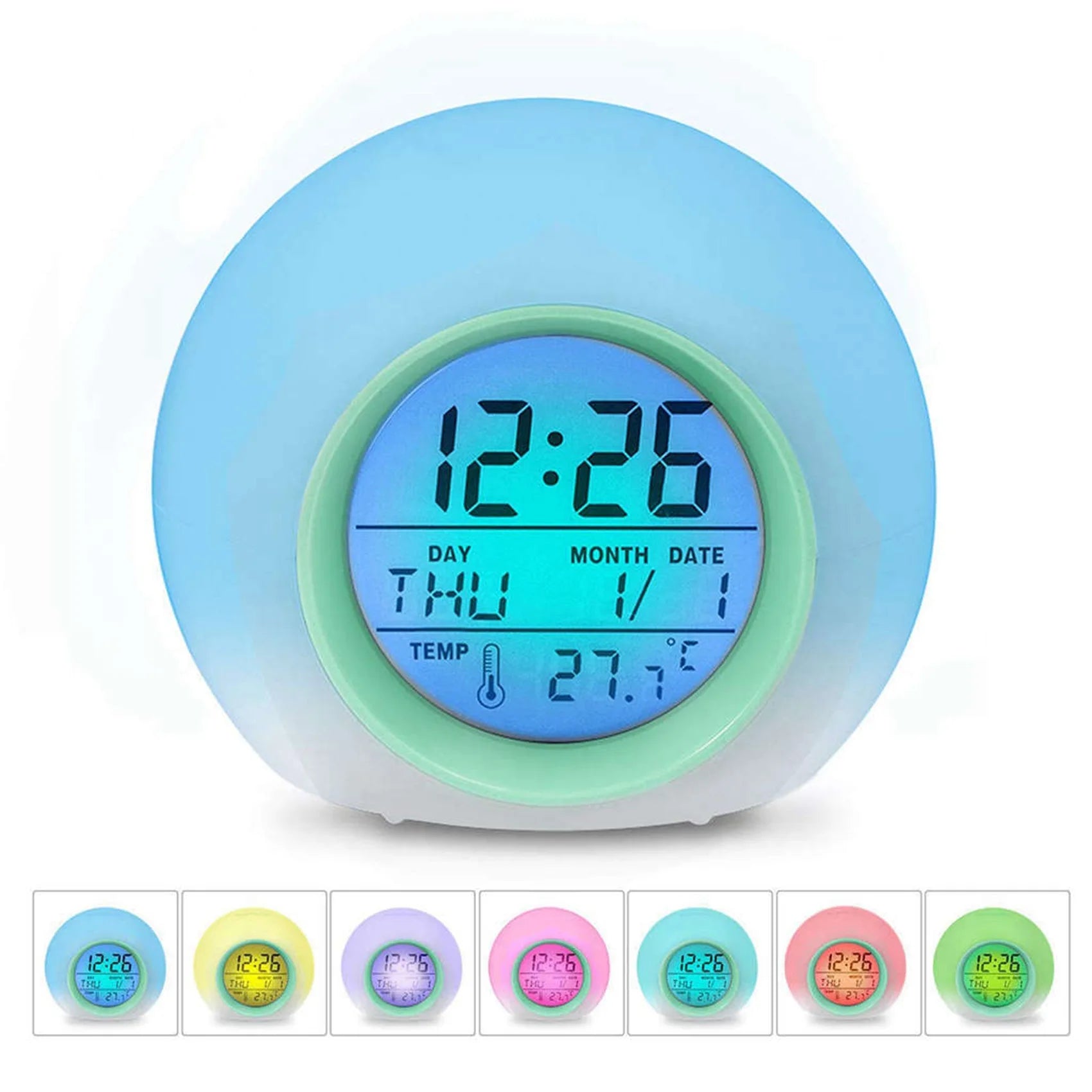 A36T-2X Kids Alarm Clock - Wake Up Light Digital Clock With 7 Colors Changing, Press Control And Snooze Function For Bedrooms Peaceful Pleasures Health and Wellness