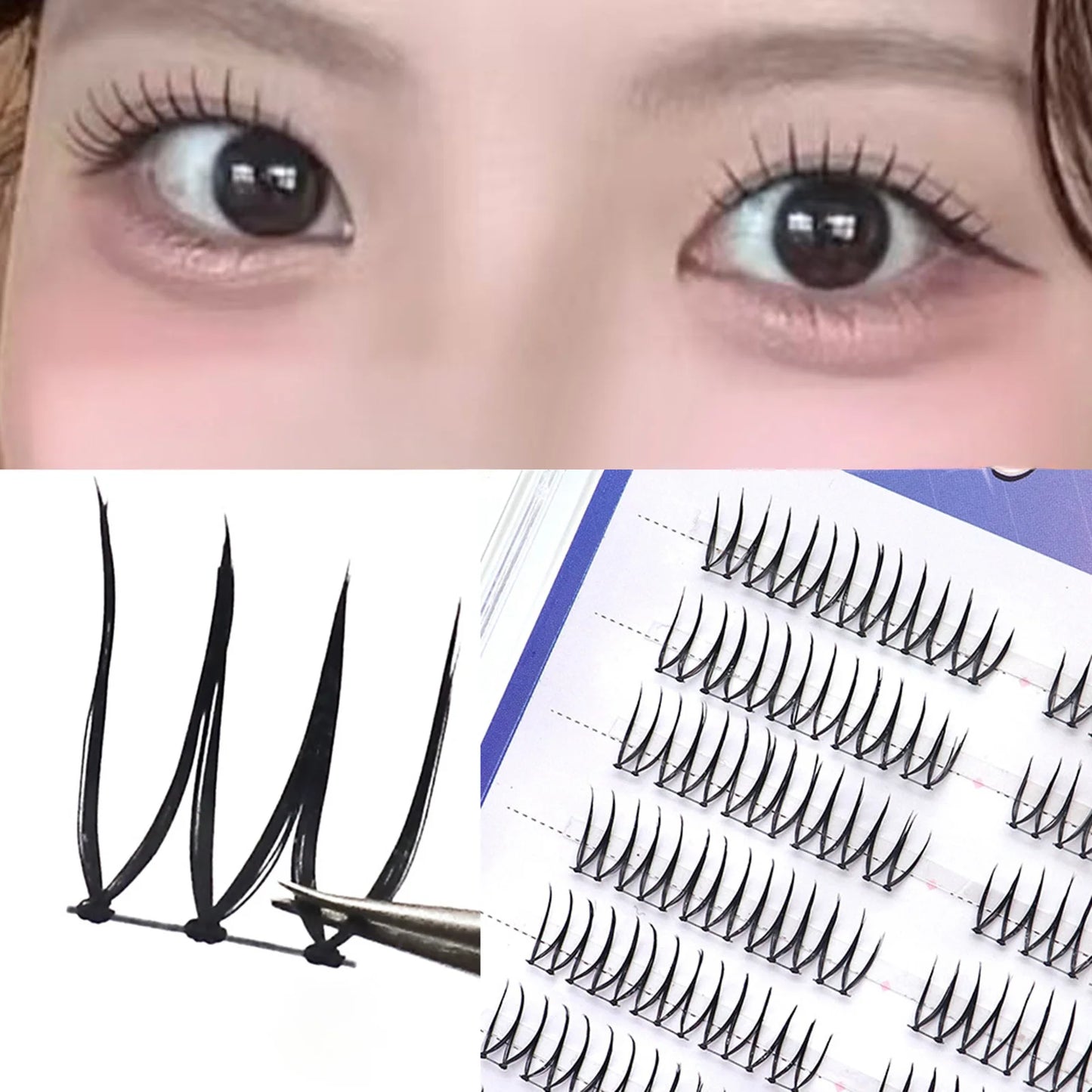 K-Beauty U-Shape Cluster False Eyelashes | Wispy C-Curl
