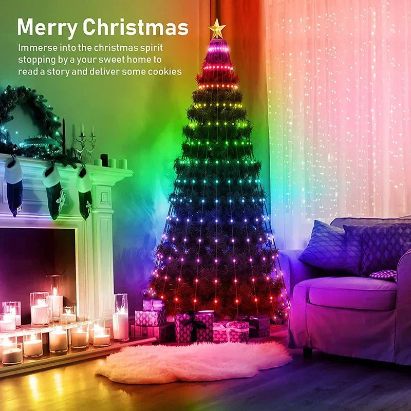 Smart App-Controlled Color Changing Christmas Tree Lights