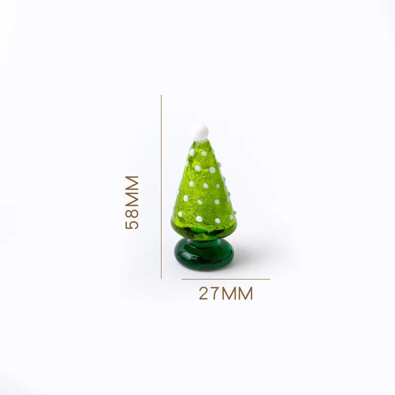 Glass Crystals Christmas Tree Figurine Statue Table Ornaments Christmas Tree Miniature Mini Handmade Crystals Ornaments decor Peaceful Pleasures Health and Wellness SD01012
