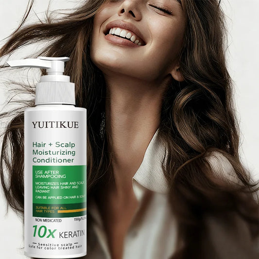 YUITIKUE 10x Keratin Hair + Scalp Moisturizing Conditioner | For Shiny, Radiant Hair | Safe For Sensitive & Color-Treated Hair Peaceful Pleasures Health and Wellness
