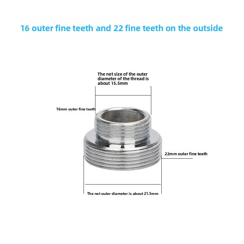 Faucet Thread Adapter 16–32mm Internal & External Fine Tooth