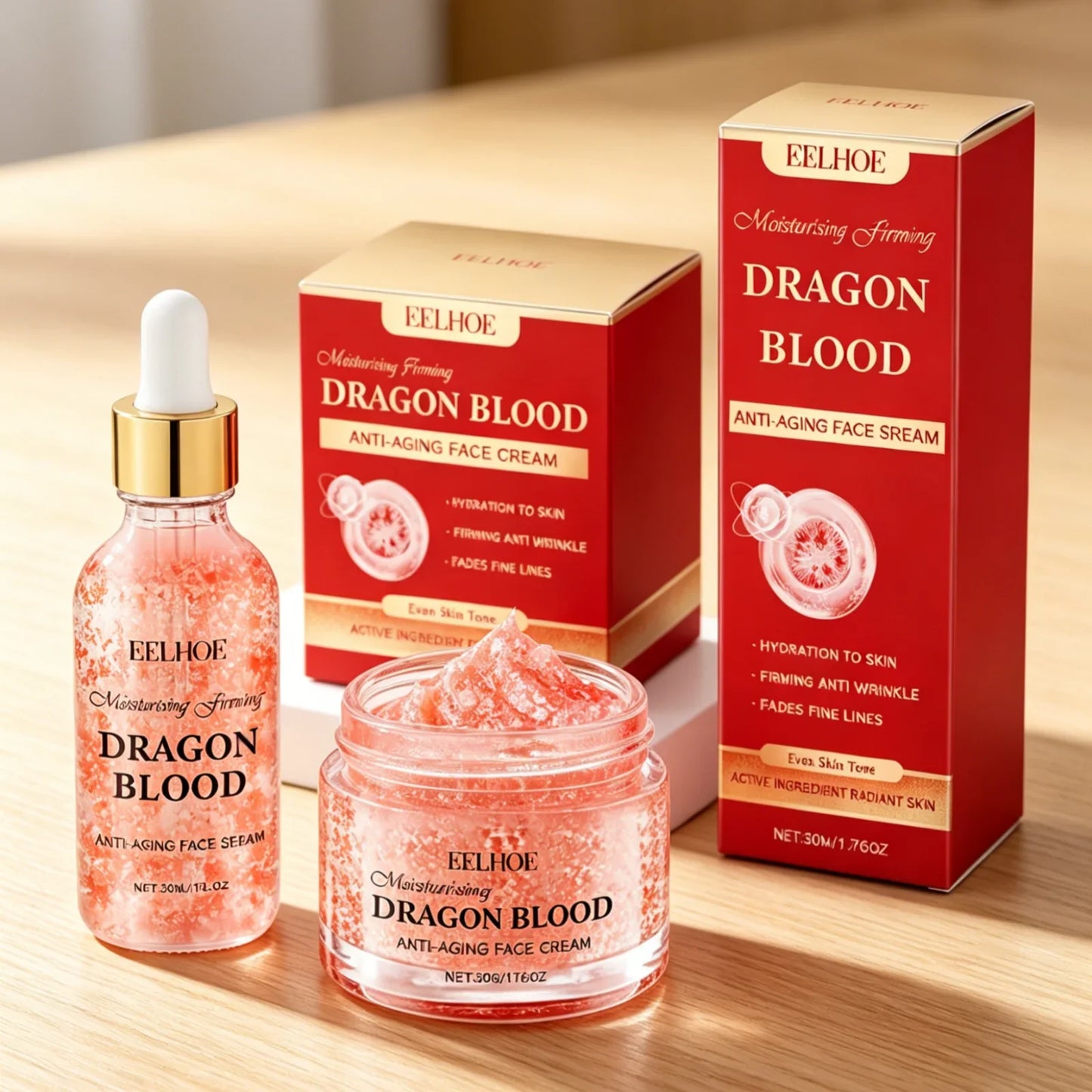 EELHOE Dragon Blood Cream Set – Anti-Aging Firming Serum