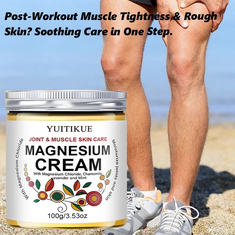 Yuitikue Magnesium Cream, 100g Joint & Muscle Care Cream with Magnesium Chloride, Chamomile, Lavender & Mint Peaceful Pleasures Health and Wellness