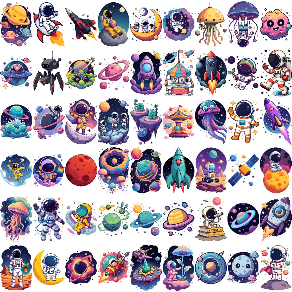 54pcs Space Astronaut Temporary Tattoo Stickers – Kids & Adults