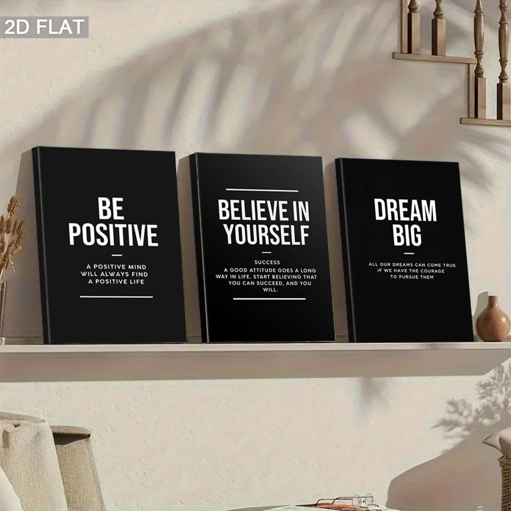 3-Piece Motivational Quote Canvas Wall Art | Home Décor