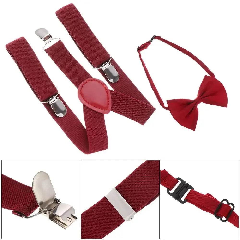 1 Pcs Adjustable Elastic Suspenders with Bow Tie for Kids Boys Girls Fashionable Y Back Suspenders Set Children Accessories Peaceful Pleasures Health and Wellness