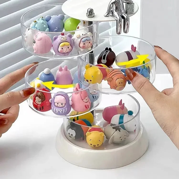 Rotating Multi-Layer Transparent Storage Box | Jewelry Organizer