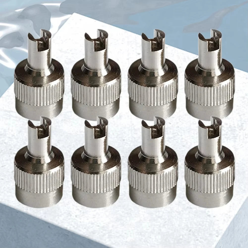 8Pcs Wheel Tire Valve Lid Cover Leak-proof Tire Valve Stem Cap Copper Slotted Head Stem Cover Auto Repair Parts Peaceful Pleasures Health and Wellness