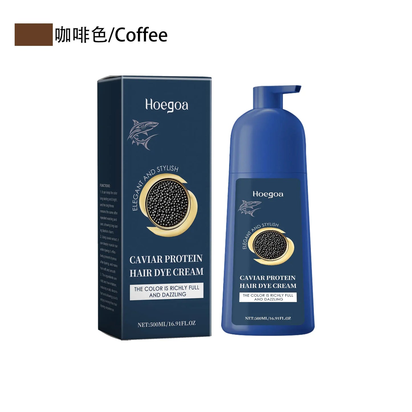 HOEGOA Caviar Protein Hair Color Shampoo – Gray Coverage 500ml