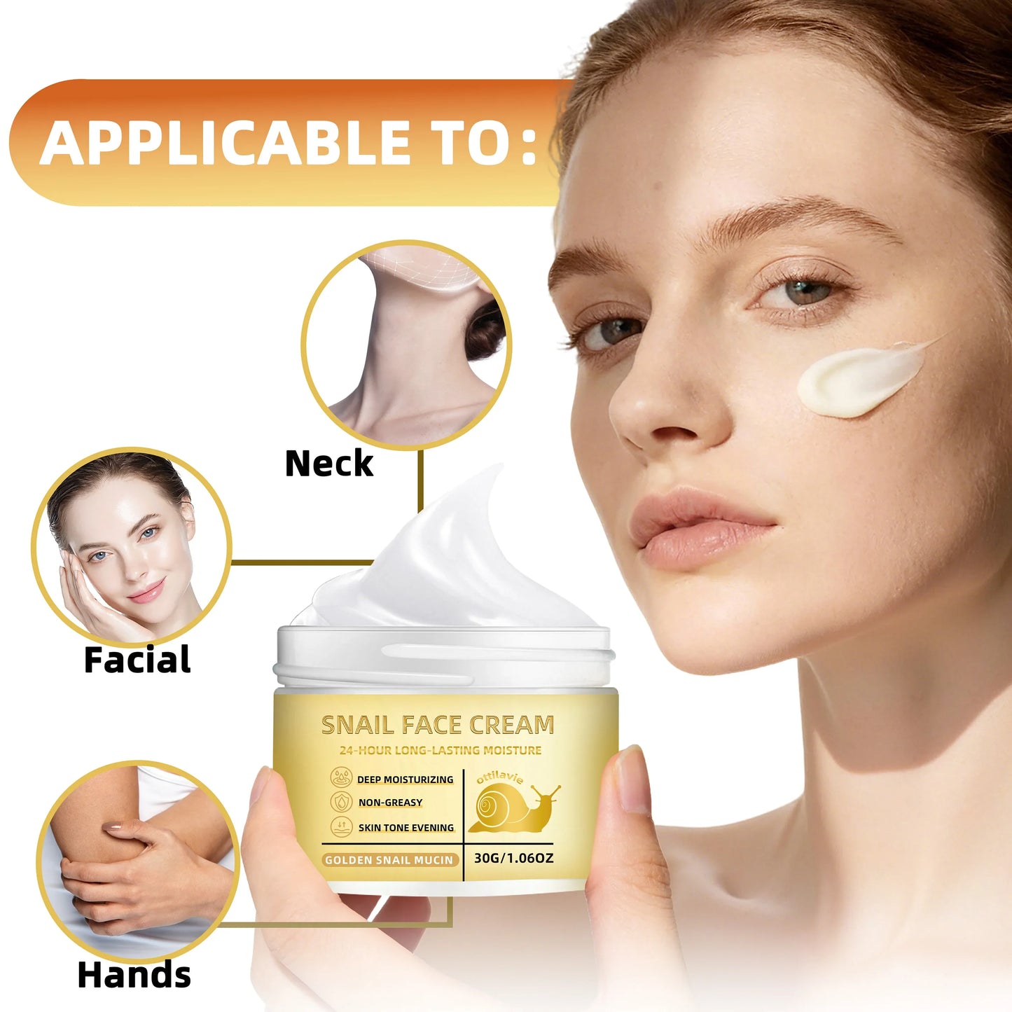 Ottilavie Snail Face Cream – Hydrating Moisturizer All Skin