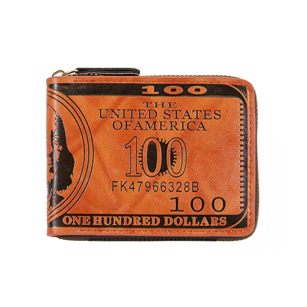 Men's Embossed Dollar Bill PU Leather Wallet | Card & Coin