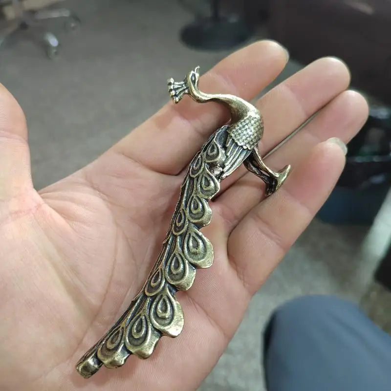 Brass Peacock Figurine | Chinese Style Home Decor Ornament