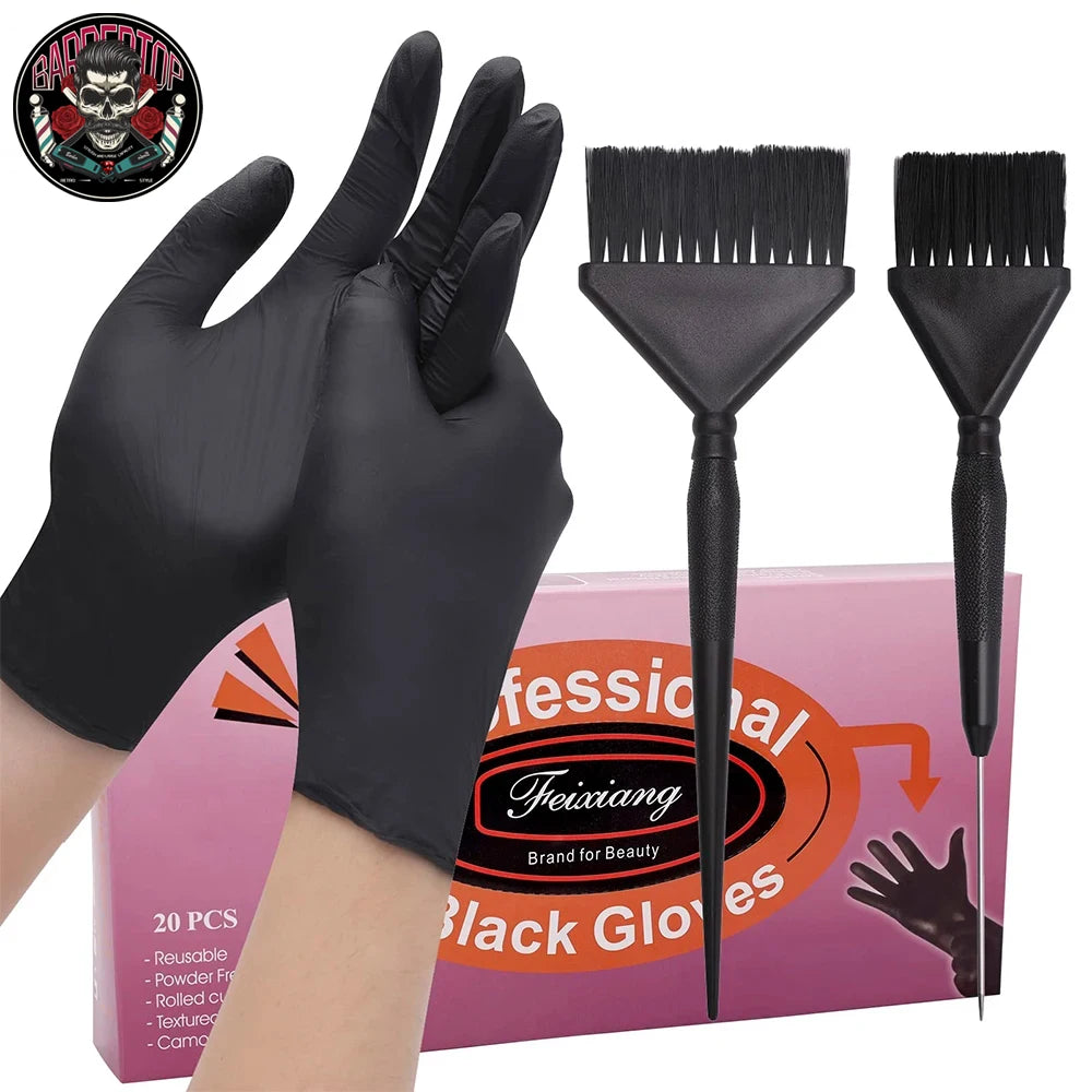Professional Rubber Hair Dyeing Gloves Brush Set DIY Hair Styling Tool Anti skid Hair Dying Gloves Barber Hairdressing Supplies Peaceful Pleasures Health and Wellness